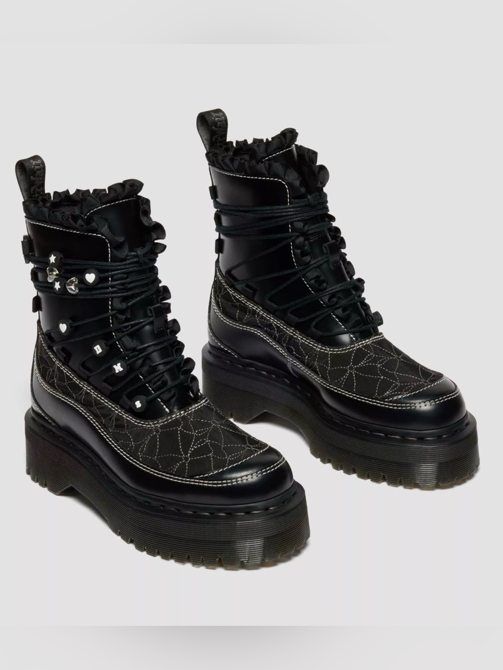 Doc Martens Jadon Frill Smooth Leather Platform Boots